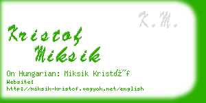 kristof miksik business card